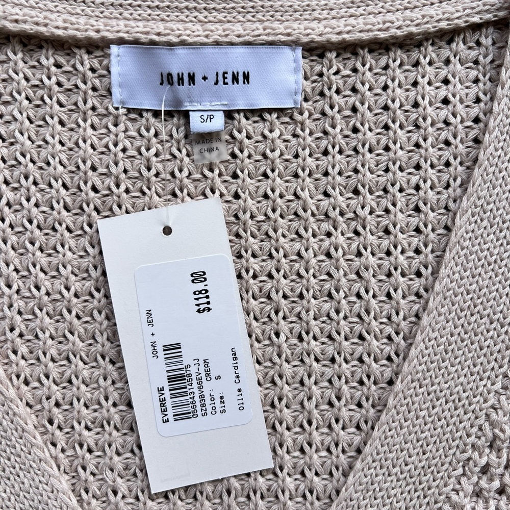NWT Evereve 100% Cotton Chunky Knit Cardigan - Picture 6 of 9